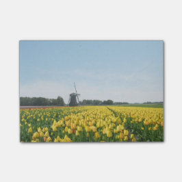 Tulpen en het landschap van de windmolen post-it® notes
