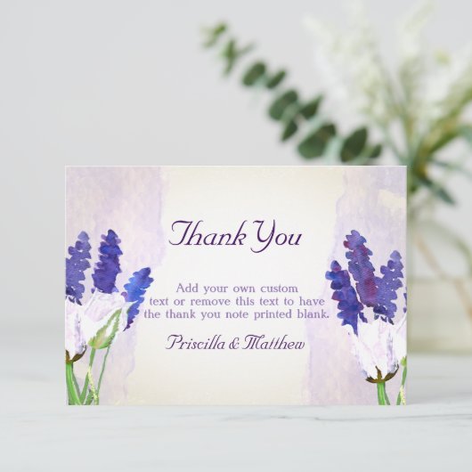 Tulpen en Lavendel Dankkaartjes Bedankkaart (Staand voorkant)