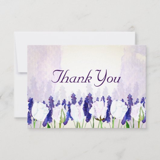 Tulpen en Lavendel Dankkaartjes Bedankkaart (Achterkant)