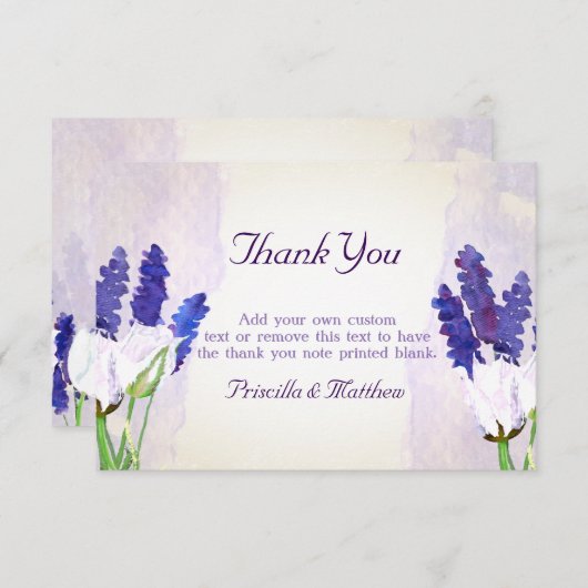 Tulpen en Lavendel Dankkaartjes Bedankkaart (Voorkant / Achterkant)