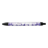 Tulpen en lavendel, Floral Zwarte Inkt Pen (Voorkant)