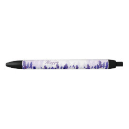Tulpen en lavendel, Floral Zwarte Inkt Pen