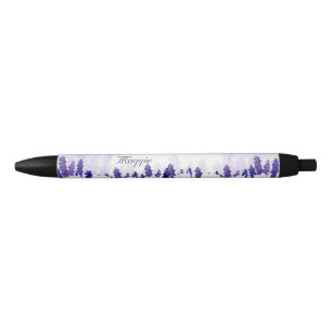 Tulpen en lavendel, Floral Zwarte Inkt Pen
