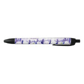 Tulpen en lavendel, Floral Zwarte Inkt Pen (Bodem)