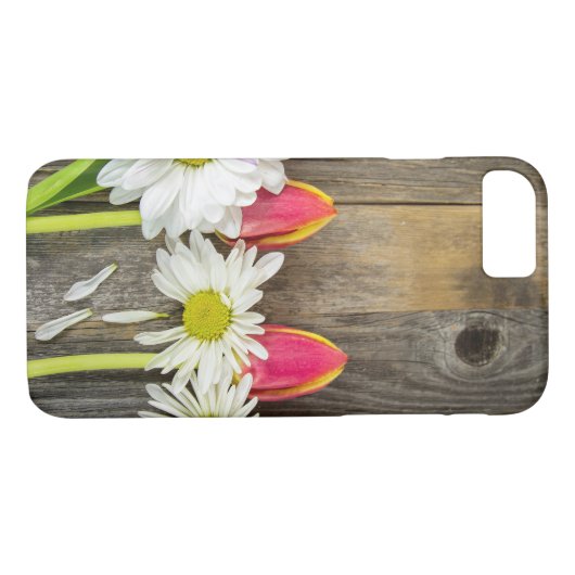 tulpen en lijm op hout Case-Mate iPhone case (Achterkant (Horizontaal))