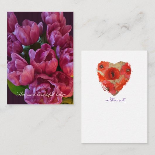 Tulpen en Moederdag custom+text Notitiekaartje (Voorkant / Achterkant)