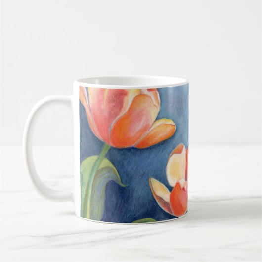 Tulpen en monoboogvlinder koffiemok (Links)