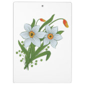 Tulpen en narcissen bloemen klembord (Achterkant)