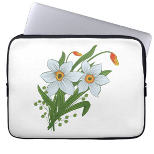 Tulpen en Narcissen Bloemen Laptop Sleeve