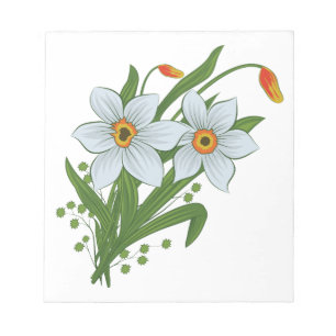 Tulpen en narcissen bloemen notitieblok