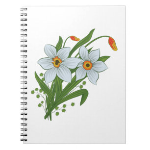 Tulpen en narcissen bloemen notitieboek