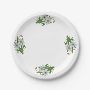 Tulpen en Narcissen Bloemen Ontwerp 1 Papieren Bordje