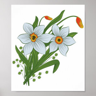 Tulpen en narcissen bloemen poster