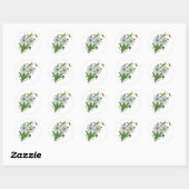 Tulpen en Narcissen Bloemen Ronde Sticker (Vel)