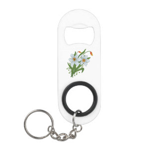 Tulpen en narcissen bloemen sleutelhanger flessenopener