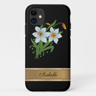 Tulpen en Narcissen Gouden Gepersonaliseerde Naam Case-Mate iPhone Case