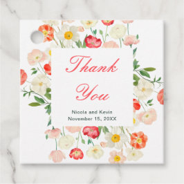 Tulpen en narcissen lente bruiloft bedankjes labels