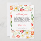 Tulpen en narcissen lente bruiloft bedankkaart (Voorkant)