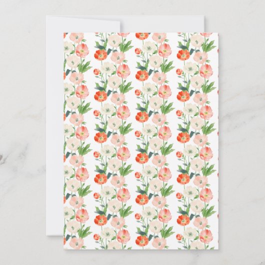 Tulpen en narcissen lente bruiloft bedankkaart (Achterkant)