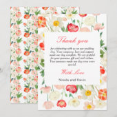 Tulpen en narcissen lente bruiloft bedankkaart (Voorkant / Achterkant)