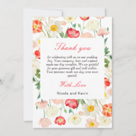 Tulpen en narcissen lente bruiloft bedankkaart
