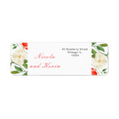 Tulpen en narcissen lente bruiloft etiket (Voorkant)