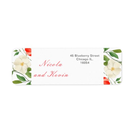 Tulpen en narcissen lente bruiloft etiket (Voorkant)