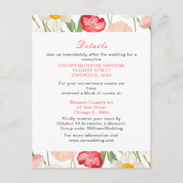 Tulpen en narcissen lente bruiloft informatiekaartje