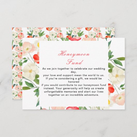 Tulpen en narcissen lente bruiloft informatiekaartje (Voorkant / Achterkant)