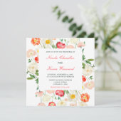 Tulpen en narcissen lente bruiloft kaart (Staand voorkant)