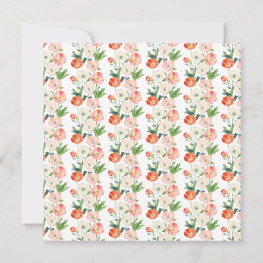 Tulpen en narcissen lente bruiloft kaart (Achterkant)