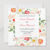 Tulpen en narcissen lente bruiloft kaart (Voorkant)