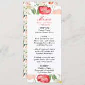 Tulpen en narcissen lente bruiloft menu (Voorkant / Achterkant)