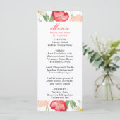 Tulpen en narcissen lente bruiloft menu (Staand voorkant)