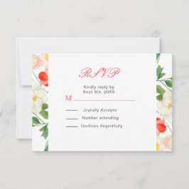 Tulpen en narcissen lente bruiloft RSVP kaartje