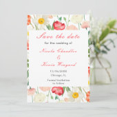 Tulpen en narcissen lente Save The Date (Staand voorkant)