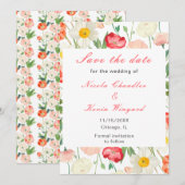 Tulpen en narcissen lente Save The Date (Voorkant / Achterkant)