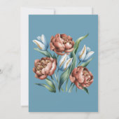 Tulpen en pioenen repetitie diner kaart (Achterkant)