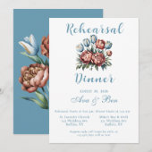 Tulpen en pioenen repetitie diner kaart (Voorkant / Achterkant)