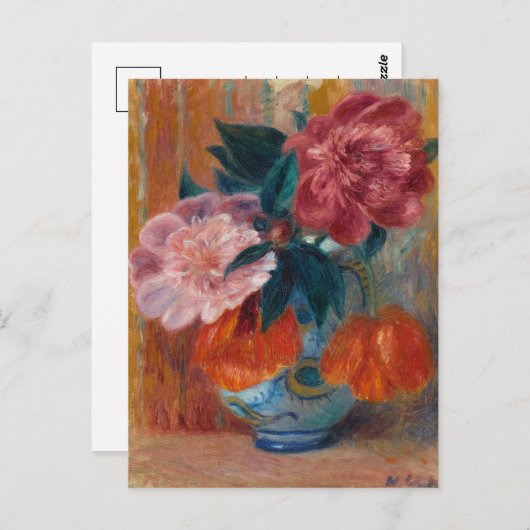 Tulpen en pioenen | William James Glackens Briefkaart (Voorkant / Achterkant)