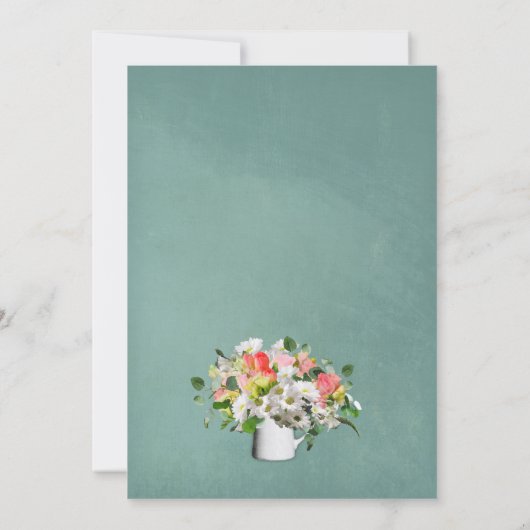 Tulpen en Rozen van de lente | BLAUWGROEN VRIJGEZE Kaart (Achterkant)