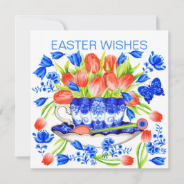 Tulpen en Theekopje Lente kaart