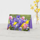 Tulpen en vijlbloemen, leeg binnenin kaart (Gele Bloem)