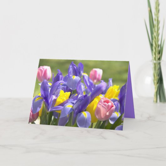 Tulpen en vijlbloemen, leeg binnenin kaart (Voorkant)