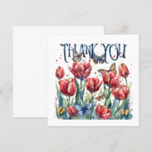 Tulpen en vlinders Bedankkaart (Voorkant / Achterkant)