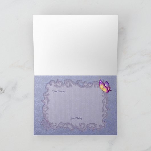 Tulpen en vlinders Moederdag Kaart (Binnen)