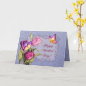 Tulpen en vlinders Moederdag Kaart (Gele Bloem)