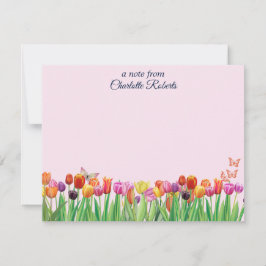Tulpen en vlinders Note Cards Notitiekaartje