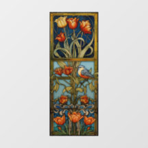 Tulpen en vogels Sun Catcher Window Cling