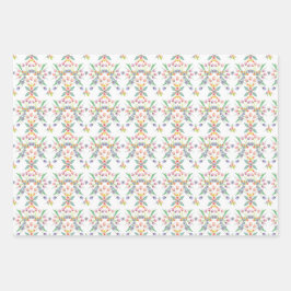 Tulpen en wilde bloemen filigraan inpakpapier vel